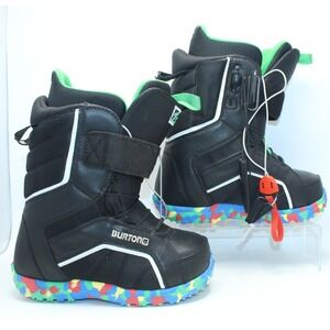 Burton‎ Zipline Youth Snowboard Boots Black Multi Color Camo US 5 Speed Lace